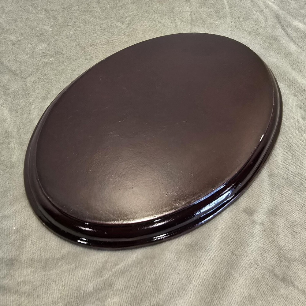 Nativity Set Wood Display Platform Oval 9" X‎ 6" Christmas Vintage Brown - Picture 3 of 7